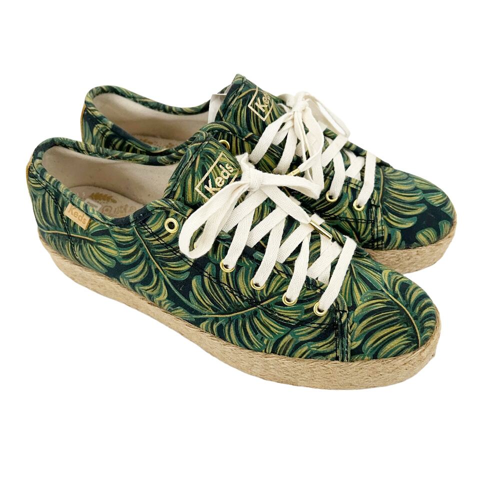 Keds Palm Leaves Print Platform Espadrille Sneakers Sz 7